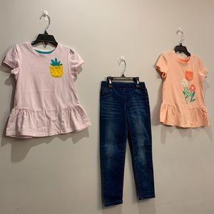 Cat & Jack 3 piece bundle of T-shirts & Jeggings Size 5